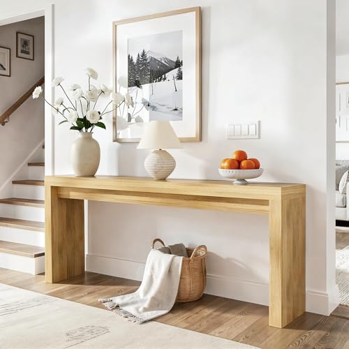Extra Long Console Table for Entryway, 70.9-Inch Farmhouse Wood Behind Couch Table, Modern Entryway Rectangular Console Table for Entrance, Living Room, Hallway, Foyer (Natural) - color: Natural