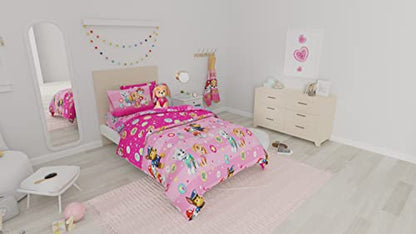 Paw Patrol Girls Kids Bedding Super Soft Comforter and Sheet Set with Sham, 5 Piece Twin Size, (100% Officially Licensed Nickelodeon Product) By Franco - color: Paw Patrol Girls, size: Twin