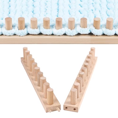 cenoz 30" Beechwood Chunky Knitting Blanket Loom Kit - Adjustable Size Hand Knitting Loom for DIY Throw Chunky Yarn Blankets Scarves Rugs, No Needles Required, Blanket Loom Gift for Beginners Starter - size: 30inch