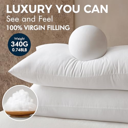 MIULEE 12x24 Throw Pillows Inserts 2 Pack, Decorative Pillows for Couch Bed | 100% Virgin Filling, Full and Fluffy, Lumbar, Back and Neck Support - size: 12x24 Inch