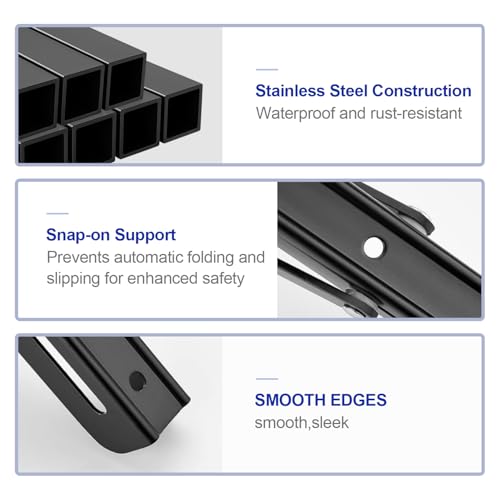 Folding Shelf Brackets 12 inch Foldable Shelf Bracket Heavy Duty Collapsible Shelf Brackets DIY Wall Mounted Fold Down Table Bracket Space-Saving for Benches Workstation (2PC, Max.Load 133 lbs) - size: 12 Inch