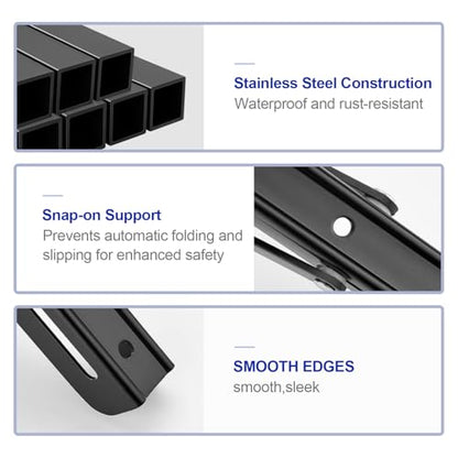 Folding Shelf Brackets 22 inch Foldable Shelf Bracket Heavy Duty Collapsible Shelf Brackets DIY Wall Mounted Fold Down Table Bracket Space-Saving for Benches Workstation (2PC, Max.Load 177 lbs) - size: 22 Inch