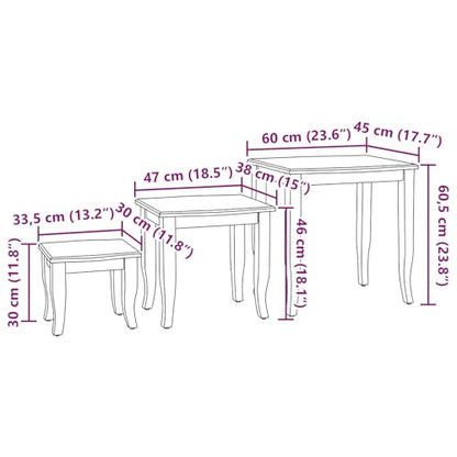 3 pcs Wooden Nesting Side Tables, Space Saving Design Stacking Side Table for Living Room Bedroom, Natural,-320 - color: Natural
