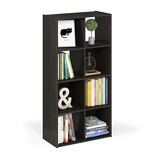 Furinno Pelli Cubic Storage Cabinet, 4x2, Espresso | 11.6 x 24.2 x 47.4, Open & Closed Back Cubes, Storage Organizer Cabinet, for Living Room, Bedroom, Home Office - color: Espresso, size: 8-Cube