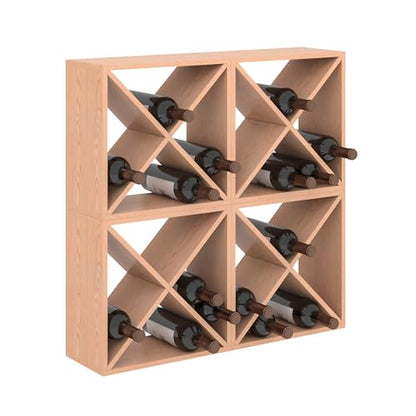 96 Bottle Wine Rack Countertop Wine Storage Cube Freestanding Wine Holder Wood Storage Shelf for Home Kitchen Bar - size: 96 Bottles