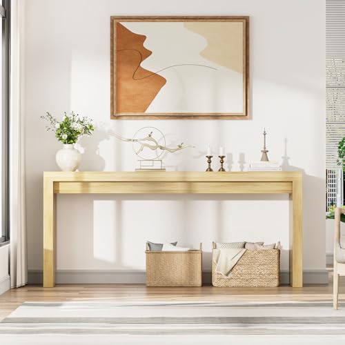 Extra Long Console Table for Entryway, 70.9-Inch Farmhouse Wood Behind Couch Table, Modern Entryway Rectangular Console Table for Entrance, Living Room, Hallway, Foyer (Natural) - color: Natural