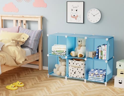 HOMIDEC Closet Organizers and Storage, 9 Cube Storage Organizer, Blue | Portable Closet Organizer Storage Cubes Shelves for Bedroom, Kids Room, Bathroom, Wardrobe - color: Blue, size: Large