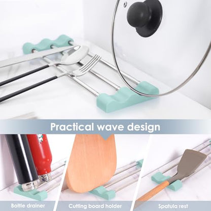 Tomorotec Adjustable Over-The-Sink Kitchen Rack, BPA-Free, Light Cyan | Holds 16.5 Lbs; For Dishcloths, Sponges, and Brushes - Heat-Resistant Stainless Steel with Slim, Expandable Design - color: Light Cyan