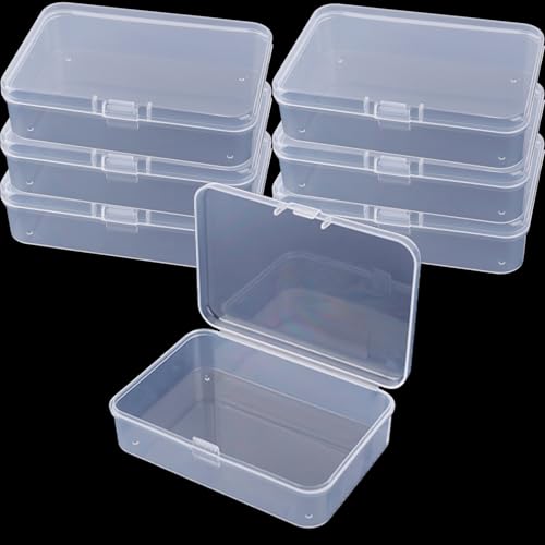 1pcs Transparent Plastic Storage Box Rectangular Dustproof Boxes Desktop Drawer Organizer Container for Home (S,7.5 * 5 * 2cm) - color: S,7.5*5*2cm