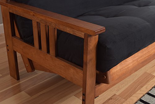 Kodiak Furniture Monterey Futon Set, No Drawers, with Barbados Base and Marmont Mocha Mattress - color: Marmont Mocha, size: No Drawers, style: Barbados Finish