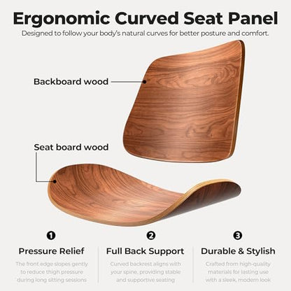 Armless Desk Chair with Wheels, PU Leather Rolling Office Chair, Adjustable Height Mid Back Computer Chair, Ergonomic Walnut Curved Seat, 360° Swivel Home Office Chair for Small Spaces(Half-Green) - color: Half-green
