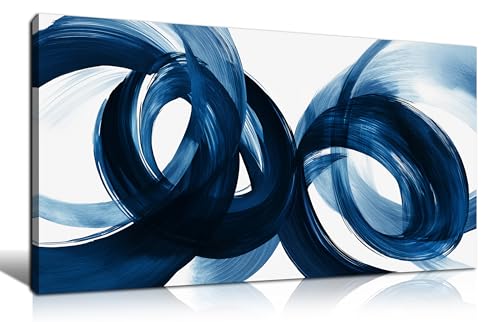 MXUNYZ Blue Abstract Canvas Wall Art Bedroom Modern Minimalist Wall Decor | 20 x 40 Inches Wall Painting for Living Room,Hallway Home Office Abstract Canvas Art,Teen Room Decor - color: Blue, size: 40"L x 20"W