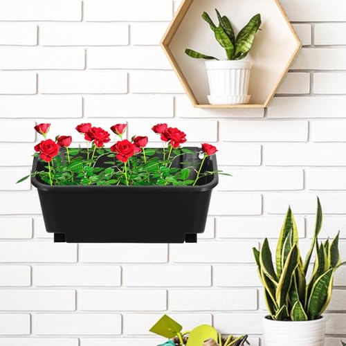 KICHOUSE Vertical Wall Mounted Planter Box for Indoor Outdoor Use, Black Hanging Garden Planter Container for Balcony Porch Vertical Green Plant Holder