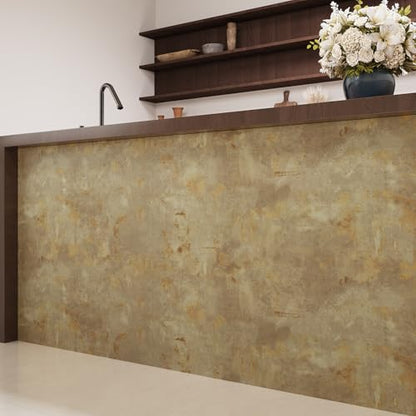 24"x160" Distressed Tan Brown Concrete Contact Paper for Countertops Cabinets Waterproof Self Adhesive Vinyl Cement Wall Paper Removable Limewash Concrete Wallpaper for Bedroom Bathroom - size: 24" x 160"