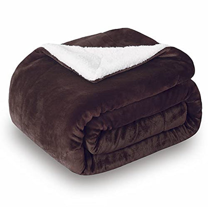 Sherpa Fleece Throw Blanket, Reversible Super Soft Luxurious Plush Blanket Twin Size, Brown(60inch X80'') | Reversible Super Soft Luxurious Plush Blanket Twin Size - color: Brown, size: 60"×80"