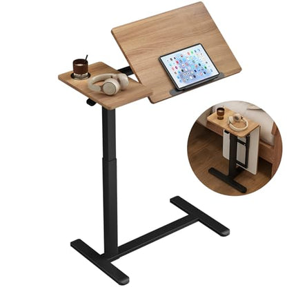 Ytaoka Height Adjustable Standing Desk with Wheels Foldable Standing Desk Mobile Tilting Laptop Desk Rolling Overbed Table for Home Office Bedroom Living Room - color: Height Adjustable