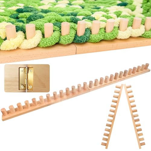 Zlshmoee Chunky Blankets Loom Knitting Looms Portable DIY Hand Knitting Kit for Beginners and Adjustable Foldable Portable Extra Loom Large 48,55,60 Inch (60inch) - color: 60in'' fold