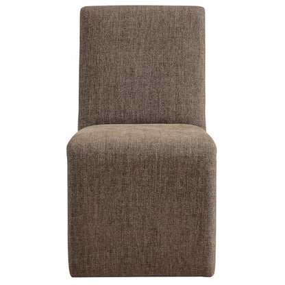 Modway Emory Fabric Slipper Dining Chair in Mocha – Upholstered Armless Dining Side Chair – Versatile Modern Accent Chair or Vanity Chair - color: Mocha