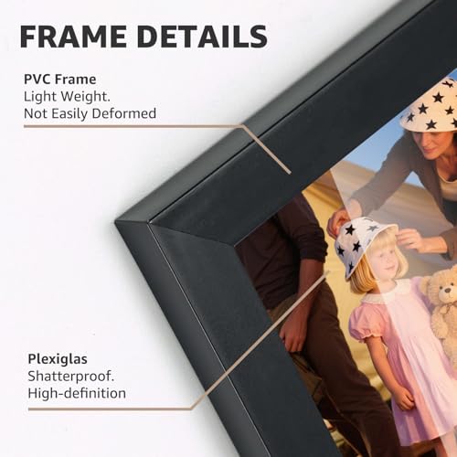 Giftgarden 4x6 Picture Frame Black Set of 3, Thin Photo Frames 4 by 6 for Wall and Tabletop Display - color: Black*3, size: 4x6