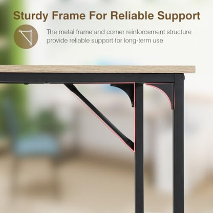 FDW 47 inches Computer Desk/Home Office Desk/Writing Study Table/Modern Simple Style PC Desk with Metal Frame,Nature - color: Nature, size: 47 Inches