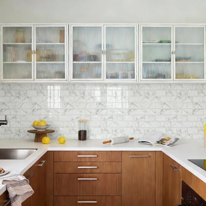 STICKGOO Subway Tile Peel and Stick Backsplash, Thicker Design 12" x 12" Stick on Backsplash Tiles for Kitchen, Bathroom, Wall Tile (10 Sheets, Grey Marble Look) - color: Grey Marble