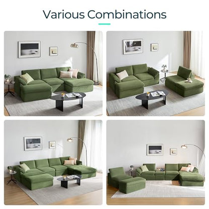 LINSY HOME 79" Modular Couch Modern Cloud Couch, 2 Seater Loveseat Sofa with Double Layer Cushions, Small Couch for Bedroom, Apartment, No Assembly Required, Green - color: Green, size: Loveseat