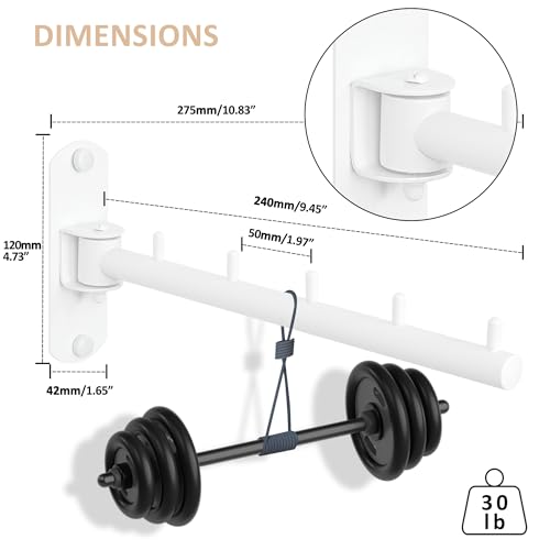 Mooche Swing Clothes Hanger Rack, Garment Racks 9.45" Long, White-2Pack | 180°Rotation Laundry Drying Rack 304 Stainless Steel Space Saving Wall Mounted for Laundry Room Bedroom Balcony - color: White, size: 2 Pack