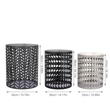 Round Coffee End Tables Set of 3 for Home Office Indoor Garden Outdoor | ZOMEYLPO Multifunctional Nesting Outdoor Side Table,Modern Furniture Nightstands Decor Side Tables Stand Metal Black Gray
