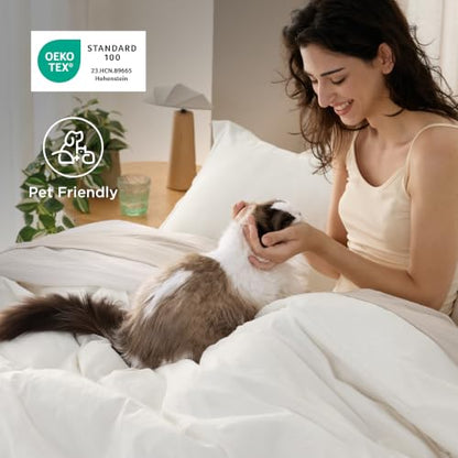 Bedsure Duvet Cover Queen Size with Fitted Sheet - 4 Pieces Prewashed Polyester Extra Soft Bedding Set, Includes 1 Duvet Cover 90''x90'' with Zipper Closure, 2 Pillow Shams, 1 Fitted Sheet, White - color: 00 - White (No Comforter), size: Queen (With Fitte