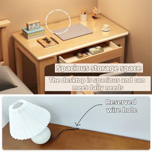 Solid Wood Narrow Desk, Bedroom Writing Desk with Drawers, Office for Home Use, Simple Computer Suitable Office, Bedroom, Study(Natural,80 * 40cm/31.5 15.7in) - color: Natural, size: 80*40cm/31.5*15.7in