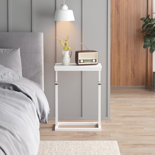TUTOTAK End Table, Side Table, Tall Couch Table, Sofa Table | for Living Room, Bedroom, White TB01BW083P - color: White, size: 1 Pack, style: Large