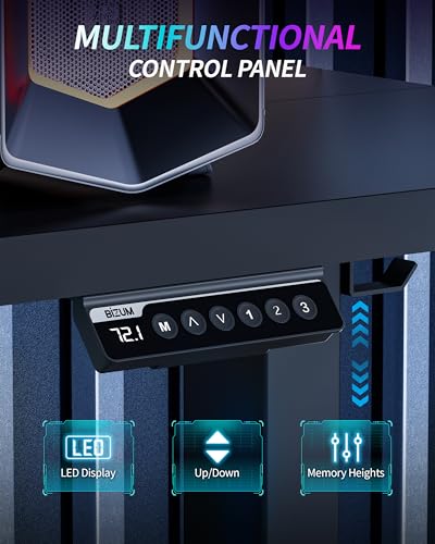 BIZUM Standing Desk Electric Adjustable Computer Desk-Stand up Desk Office Gaming Home Office Memory Desks 48x24 inches Black - color: Black, size: 47.2*23.6 Inch