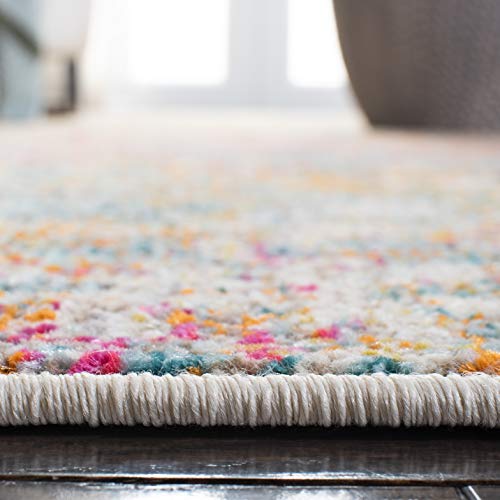 SAFAVIEH Madison Collection Runner Rug - 2'2" x 10', Grey & Turquoise, Modern Abstract Design, Non-Shedding & Easy Care, Ideal for High Traffic Areas in Living Room, Bedroom (MAD460G) - color: Grey/Turquoise, size: 2'2" x 10' (Runner)