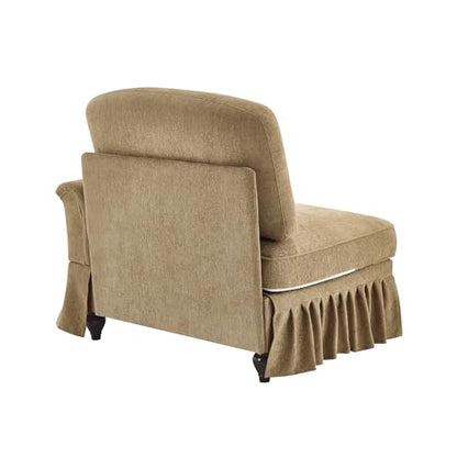 Modular Sofa with Ottoman & Pillow: Space Saving Sectional Couch for Small Apartments - Chenille Fabric Convertible Sofa Bed & Lounge Chair for Studio Living Rooms & Home Office