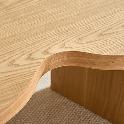 Nesting Coffee Table Set of 2 for Living Room, Couch/Bedroom Side, Butterfly Shaped Unique Cute, 31.49" Wood Irregular Fun Center Table for Small Space - Oak - color: 31.5"&31.5"-oak