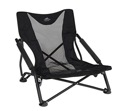 Cascade Mountain Tech Folding Camp Chair for Camping, Beach, Picnic, Barbqeues, Sporting Events with Carry Bag - color: Black