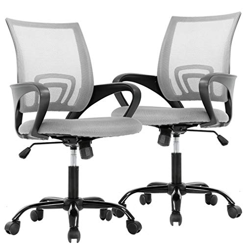 Office Chair Desk Chair Computer Chair Ergonomic Executive Swivel Rolling Task Chair for Back Support,2 Pack - color: Grey, size: 2 Pcs