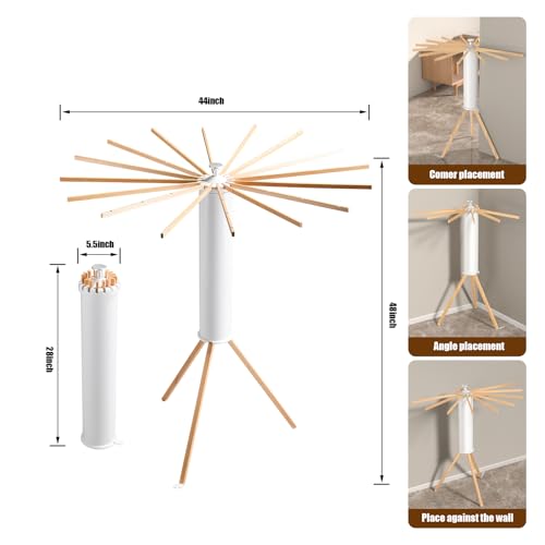 Foldable Clothes Drying Rack, Portable Garment Drying Rack for Indoor Outdoor, Space Saving Laundry Drying Rack, Sturdy Clothing Air Dryer Hanger for Balcony Bedroom Laundry Room