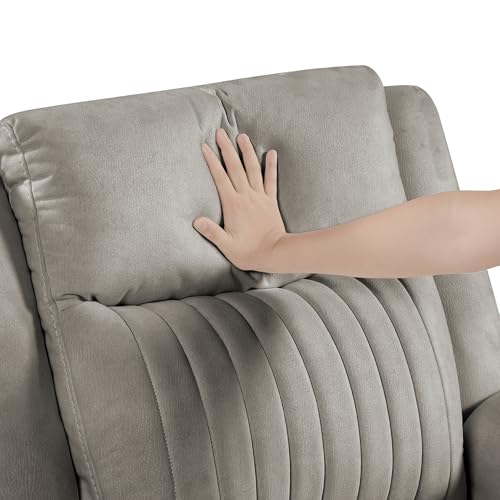 Lexicon Polished Microfiber Wall Hugger Manual Reclining Chair, Dove | 39.5"W Manual Recliner, Home Theater Seating for Living Room/Office/Apartment - color: Dove, size: Recliner