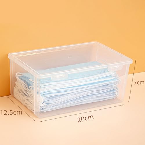 Transparent Storage Box Heavy Duty Storage Containers Large Capacity Plastic Clear Storage Container for Home Dormitory Office L (21.5x14x10cm/8.5x5.5x3.9in) (S) - size: S