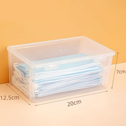 Transparent Storage Box Heavy Duty Storage Containers Large Capacity Plastic Clear Storage Container for Home Dormitory Office L (21.5x14x10cm/8.5x5.5x3.9in) (S) - size: S