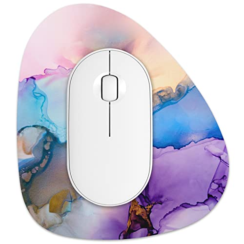 Rimilak Small Mouse Pad 6 x 7 Inch, Irregular Mini Mouse Pad with Non-Slip Rubber Base, Waterproof Compact Mouse Mat for Laptop Computer Wireless Mouse Keyboard Home Office Travel, Golorful Marble - color: Colorful Marble, size: 7L x 6W inches