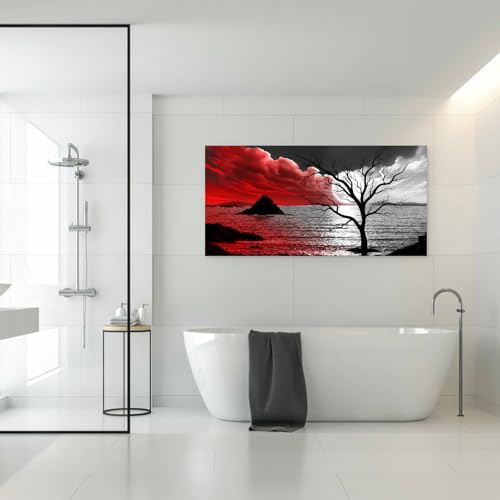 B0375 The Cloud Tree 1 Panels Modern Giclee Canvas Prints Artwork Abstract Seascape Paintings Reproduction Sea Beach Pictures Printed on Canvas Wall Art for Home Decorations Wall Decor - size: 58"L x 29"W