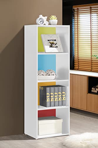 HODEDAH IMPORT Bookcase - color: Rainbow, size: 4-Shelf