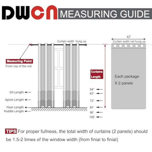 DWCN Ombre Blackout Curtains for Bedroom - Damask Patterned Thermal Insulated Energy Saving Grommet Curtains for Living Room, Set of 2 Gradient Window Curtain Panels, 42 x 84 Inches Long, Grey - color: Grey, size: 42"W x 84"L (Pack of 2)
