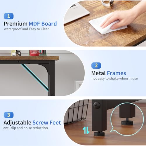 BestOffice Computer Desk,Home Office Desk, Modern Simple Style for Home Office Study Writing (Brown, 32 Inch) - color: Brown, size: 32 Inch