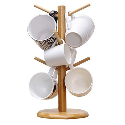 MyLifeUNIT Mug Holder Tree, Coffee Cup Holder with 6 Hooks (Yellow) - color: Yellow