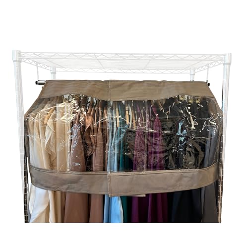 Garment Cover for Closet Rod and Portable Clothing Rack Shoulder Dust Cover - Protect Your Wardrobe in Style - Adjustable to fit 26" to 48" long - 5 Pack