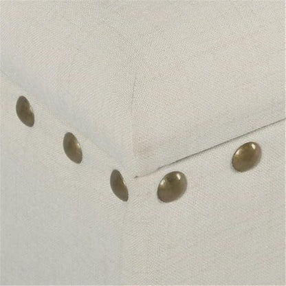 HomePop 42" Storage Bench with Nailhead Trim - Cream - color: Cream