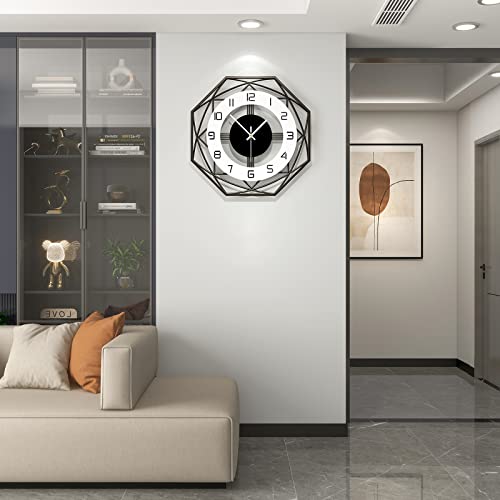 Large Wall Clocks for Living Room Decor Modern Analog Wall Clock | Battery Operated Silent Non Ticking for Kitchen Bedroom Home Decorative Art 20 inch Wood Big Wall Clock Decor for Indoor - size: 20 inch